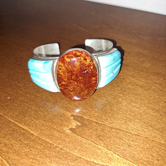 Jay King DTR Amber Turquoise Cuff Bracelet - Picture 2 of 8